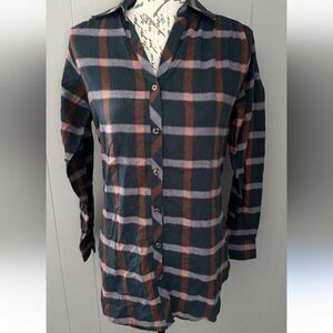 Target Knox Rose Long Sleeve Shirt Top Plaid Button Down small size Nwot